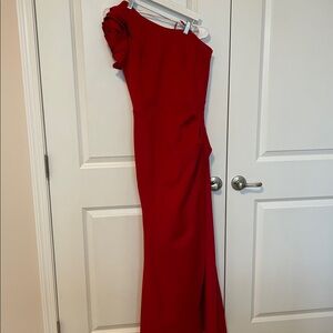 Xscape Red One-Shoulder Gown